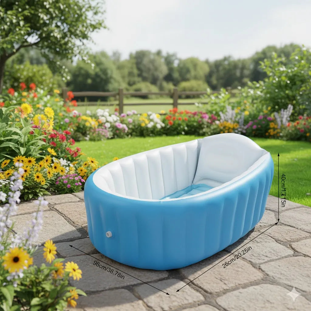 Baignoire bébé gonflable de voyage, variante bleu