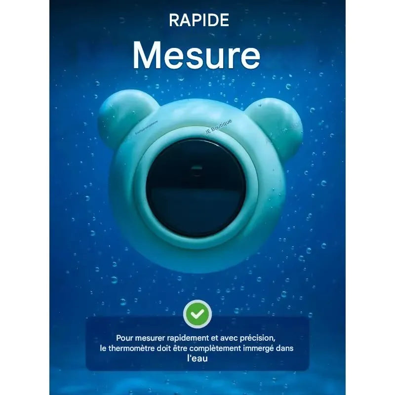 Thermomètre de bain bébé ourson digital complètement immergé pour une mesure rapide et précise