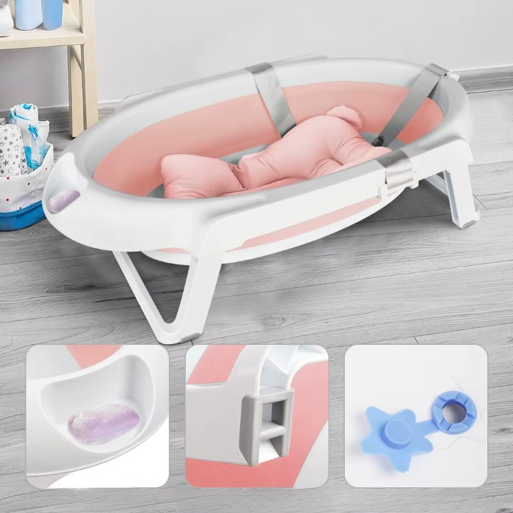  Baignoire bébé sur pied avec coussin rose