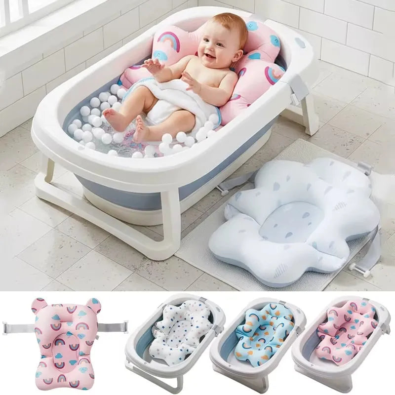 Coussin de baignoire bébé antidérapant nuage flottant utilisé dans une baignoire pour un bain sécurisé et les variante associé