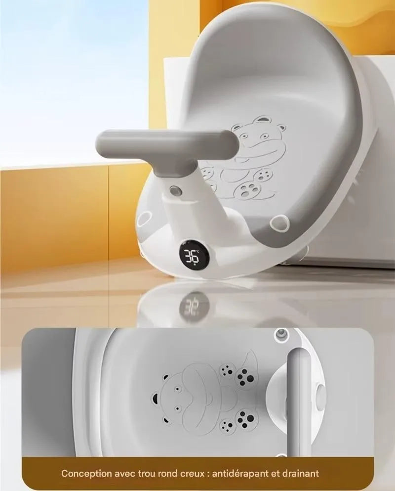 assise drainante du siège de baignoire bébé enveloppant antidérapant