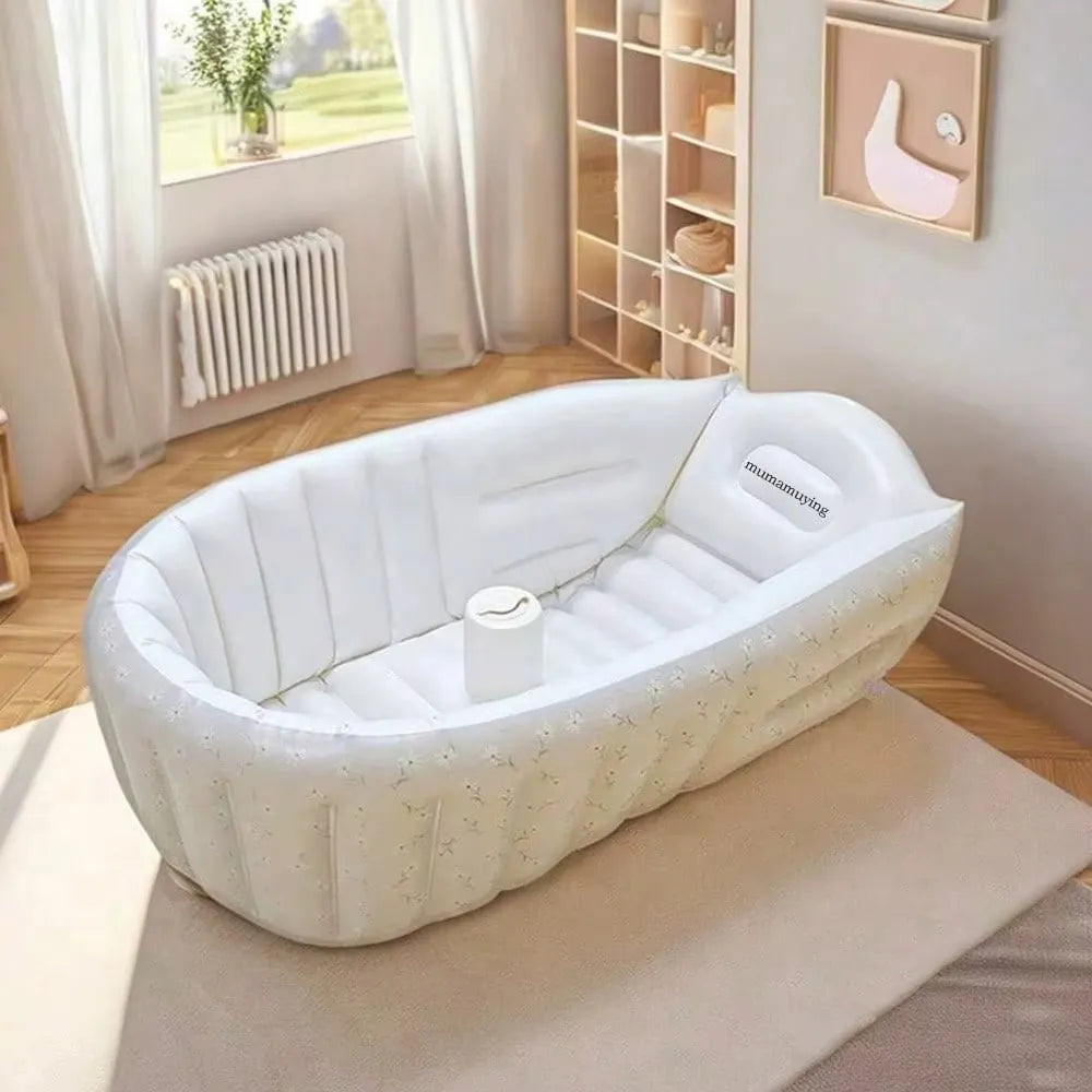 Baignoire pour bébé gonflable avec pompe, variante fleur