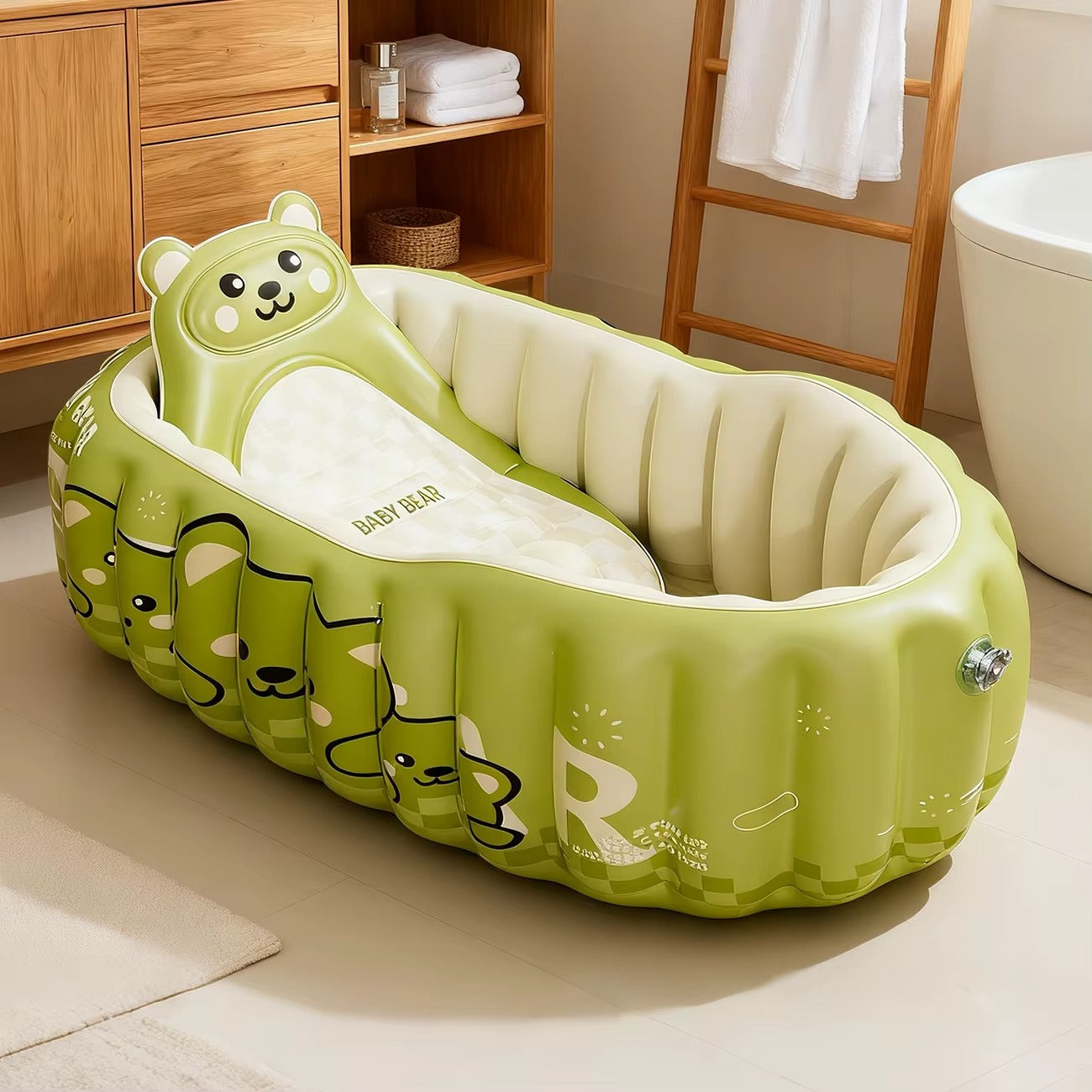 Baignoire bébé gonflable évolutive avec coussin dorsal