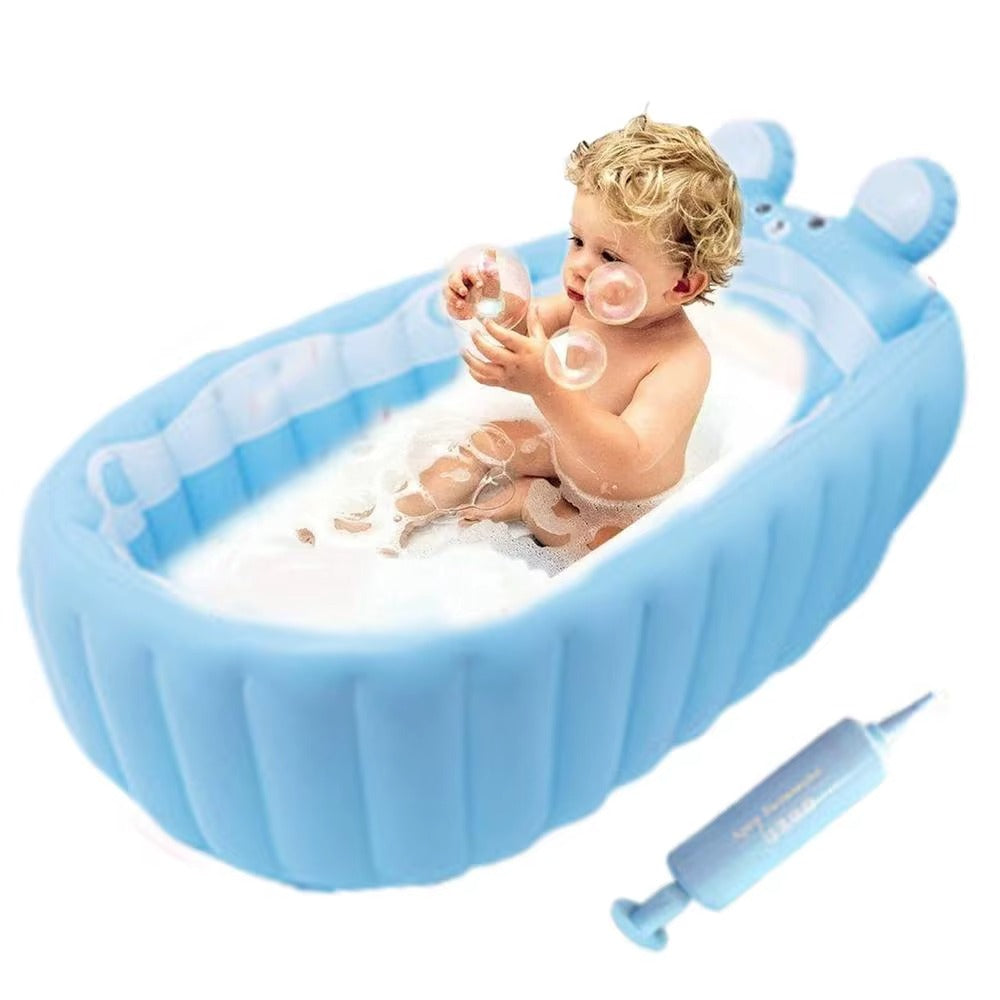 Baignoire bébé gonflable évolutive Ourson bleu