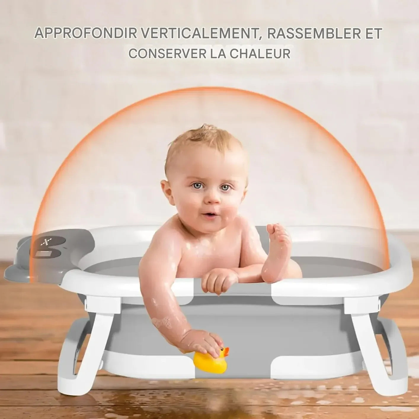 Baignoire bébé pliable conçue pour conserver la chaleur du bain
