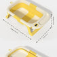 Baignoire bébé pliable jaune avec dimensions 69,5 × 42 × 21 cm dépliée