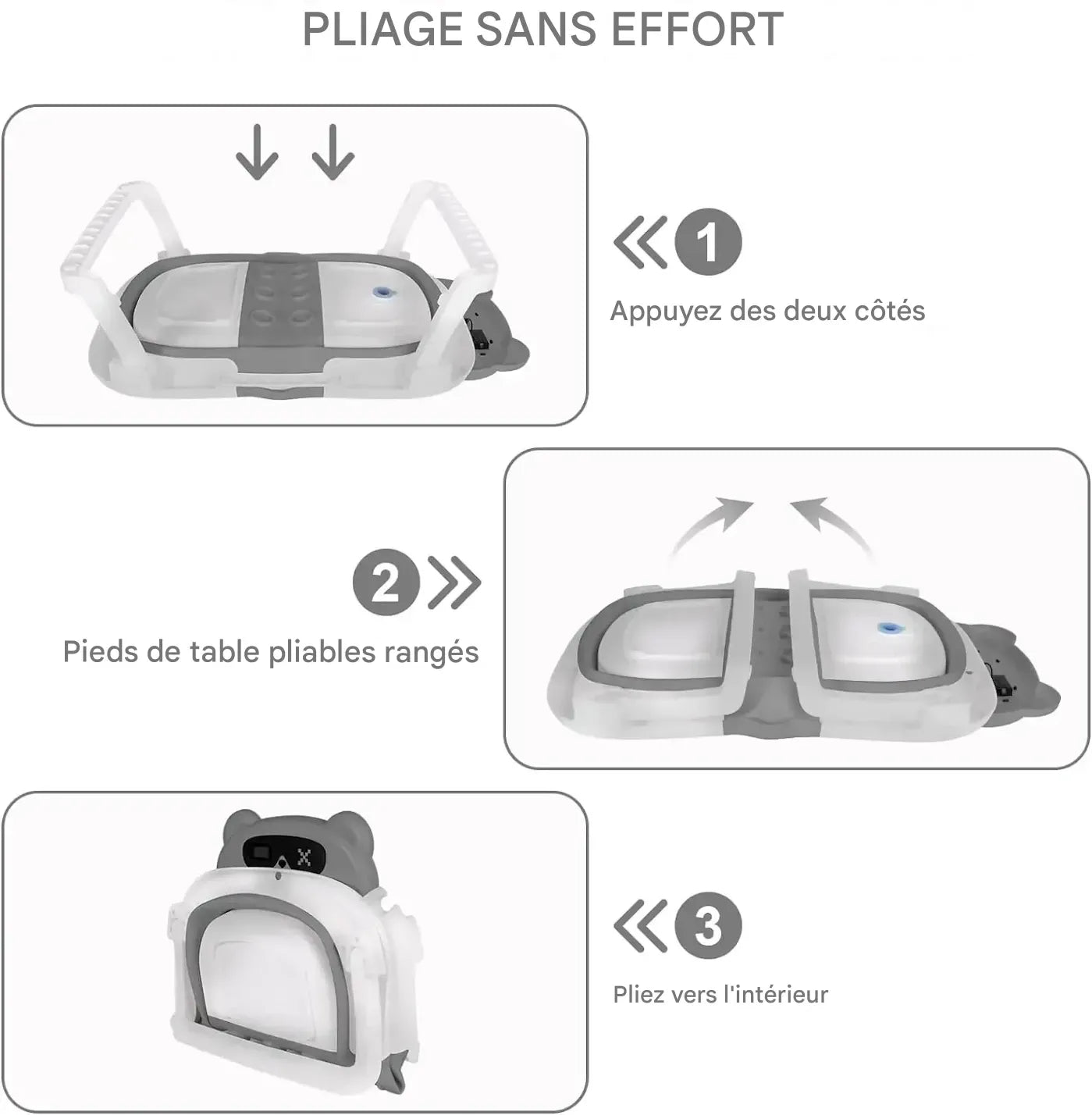 Installation étape par étape de la baignoire bébé pliable panda
