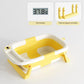 Baignoire bébé pliable jaune malt avec thermomètre digital et pieds amovibles