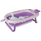 Baignoire bébé pliable violette avec coussin de maintien pour nouveau-né