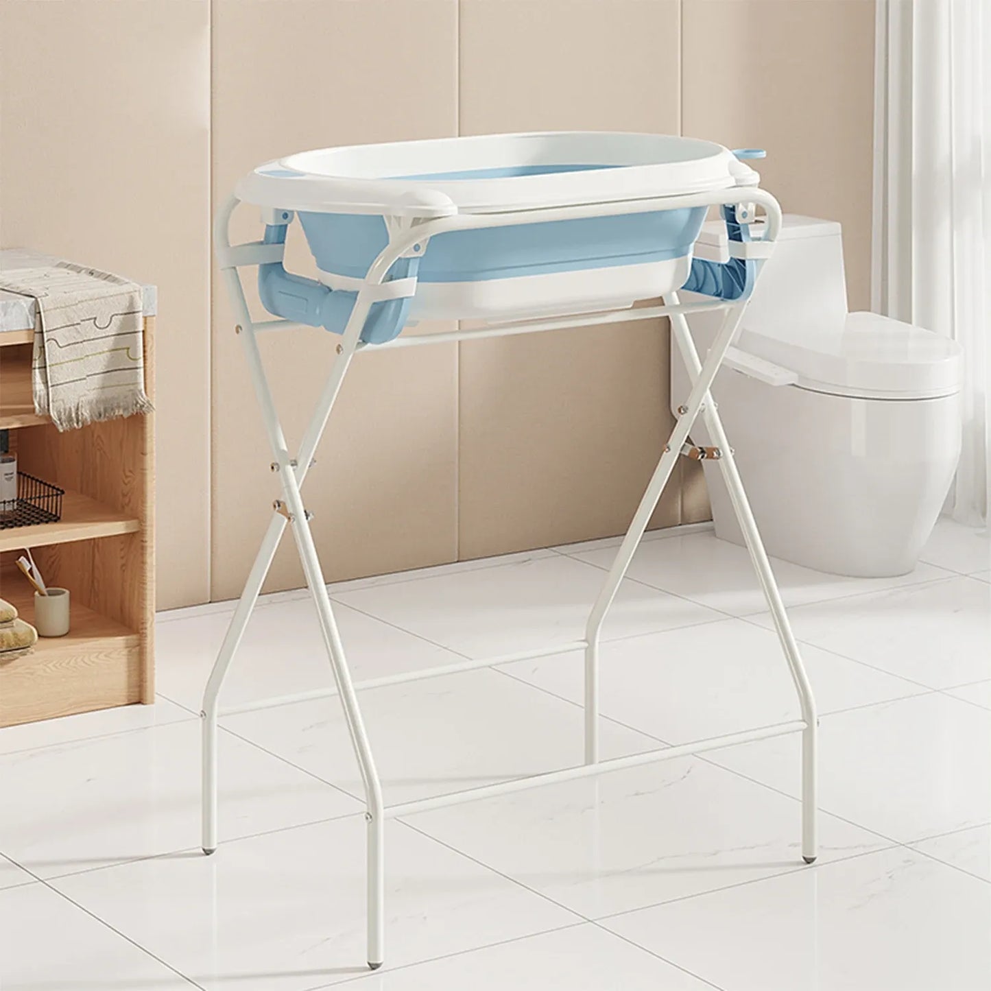 Baignoire bébé sur pied 3 en 1 bleu