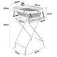 Version grise de la baignoire bébé sur pied pliable avec dimensions