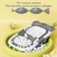 Détail du thermomètre intégré sur une baignoire bébé pliable
