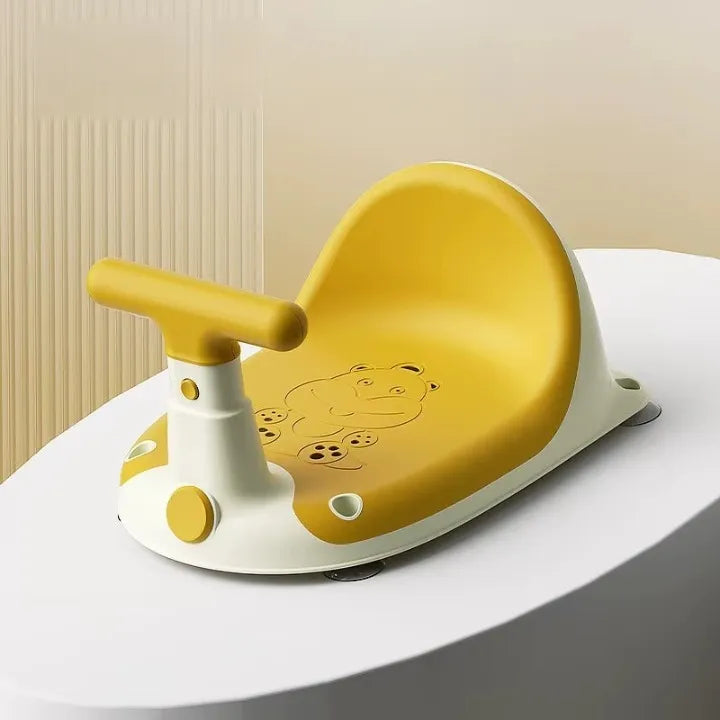 siège de baignoire pour bébé envelepant de couleur jaune