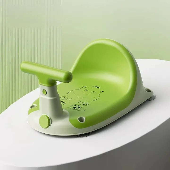 Couleur verte, siège baignoire bébé enveloppant.