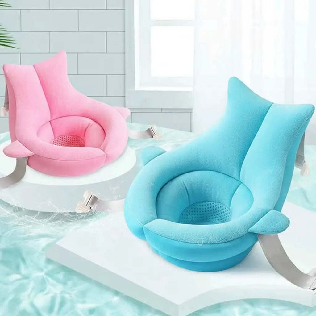 Coussin baignoire bébé enveloppant Cocon bain bleu et rose