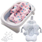 Vue complète du coussin de bain bébé nuage flottant antidérapant sans baignoire