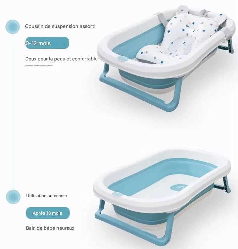Coussin de bain pour bébés, adapté à leur âge.