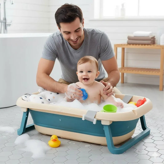 Coussin de baignoire bébé antidérapant ourson ergonomique utilisé dans une baignoire pour un bain sécurisé