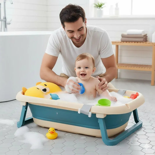 bébé installé sur un coussin de baignoire bébé réconfortant petit compagnon dans une baignoire