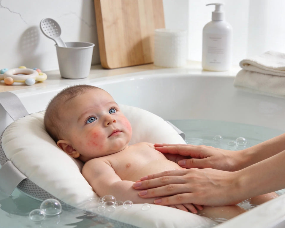  Coussin de baignoire bébé utilisé pendant le bain d'un bébé avec sa maman