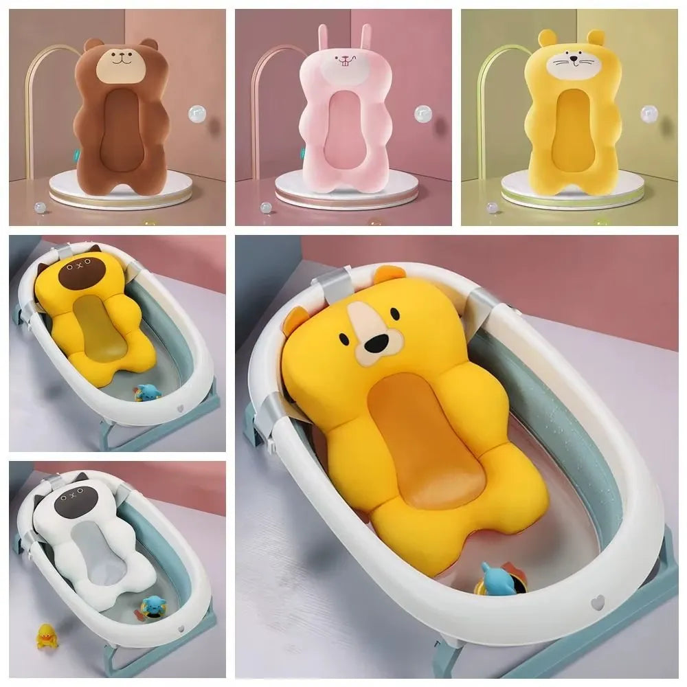 déclinaisons du coussin de baignoire bébé petit compagnon en plusieurs animaux et couleurs