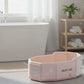 Grande baignoire bébé pliable design petit lapi rose  adaptée aux bébés et tout-petits