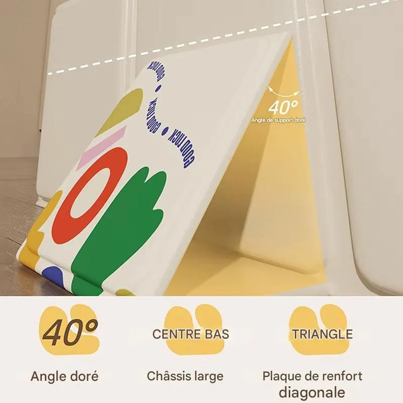 Grande baignoire bébé pliable avec structure renforcée et angle de maintien stable