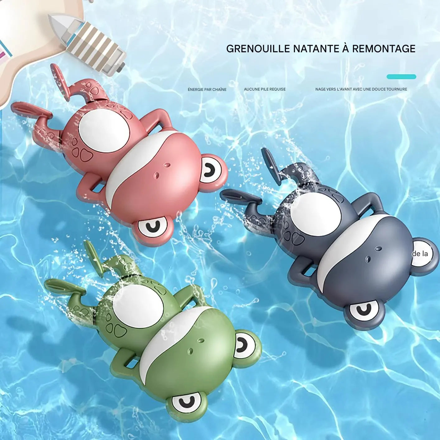 Jouets de baignoire bébé grenouille en plusieurs couleurs