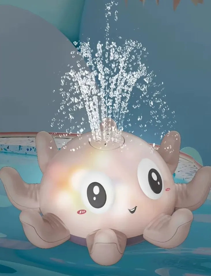 Jouet de bain bébé pieuvre avec fontaine d’eau lumineuse dans la baignoire