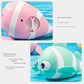 Détail des nageoires du jouet de bain bébé poisson mécanique