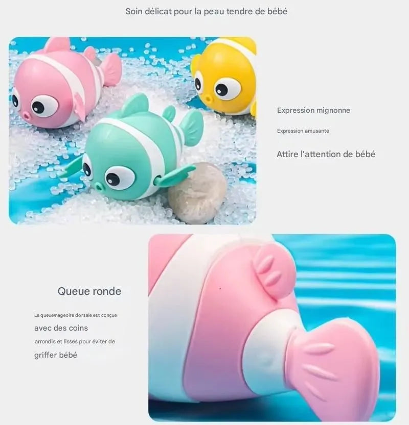 Jouets de bain bébé poissons flottants colorés pour baignoire