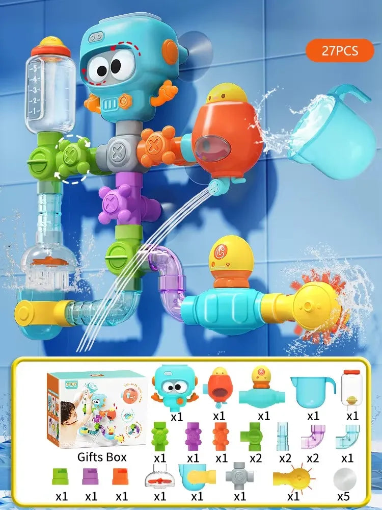 Jouet robot bain 27 pièces avec liste détaillée des composants inclus