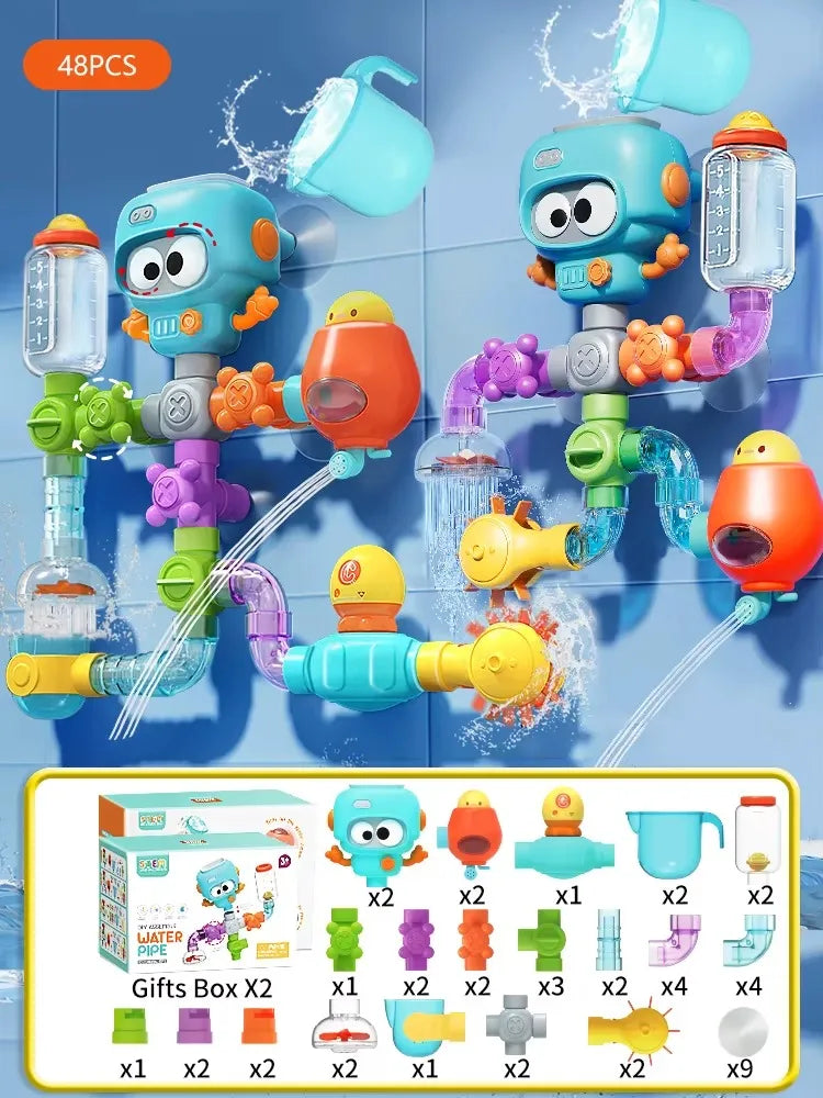 Jouet robot bain 48 pièces avec liste détaillée des composants inclus