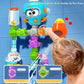 Enfant manipulant vannes jouet robot bain pour contrôler flux d'eau