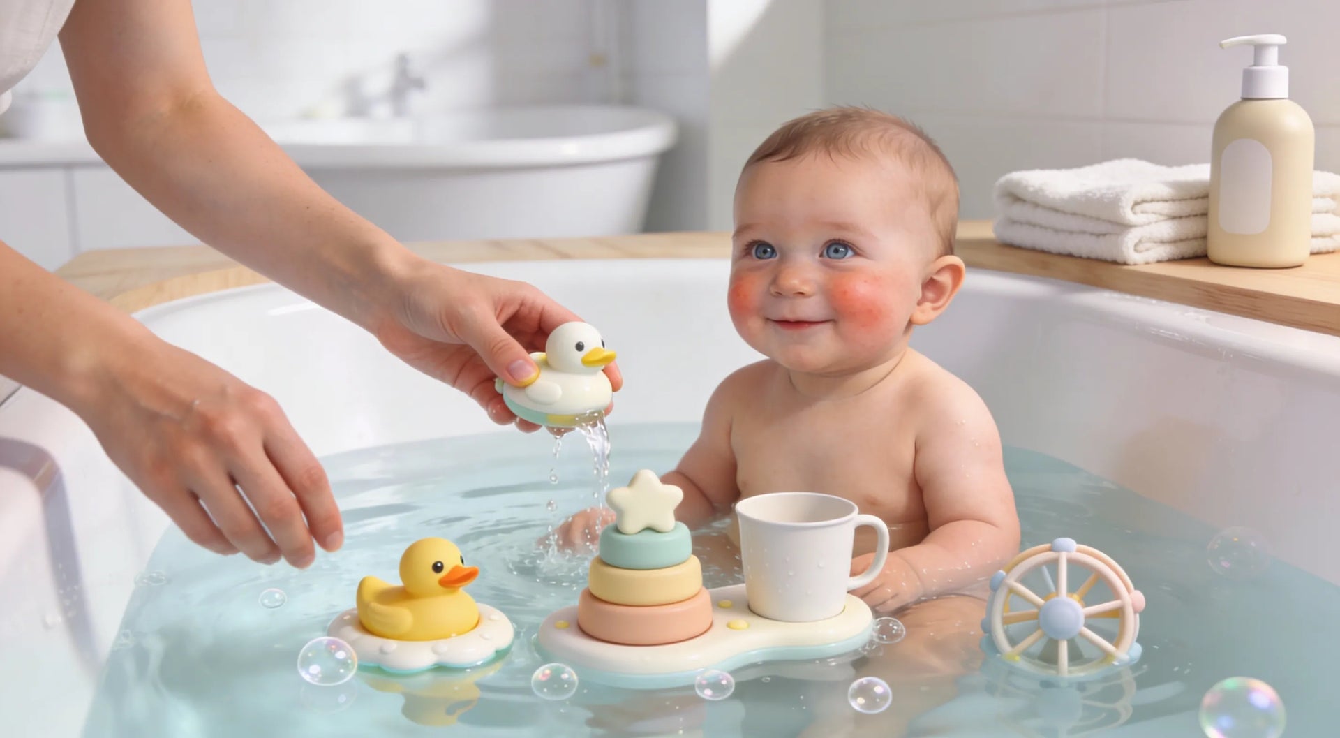  Jouets de bain bébé utilisés pendant le bain avec maman