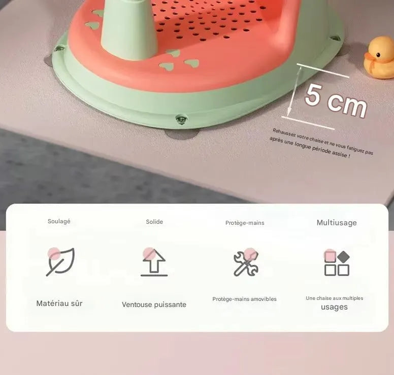 matériaux sans BPA du siège de baignoire bébé sécurisé maintien stable