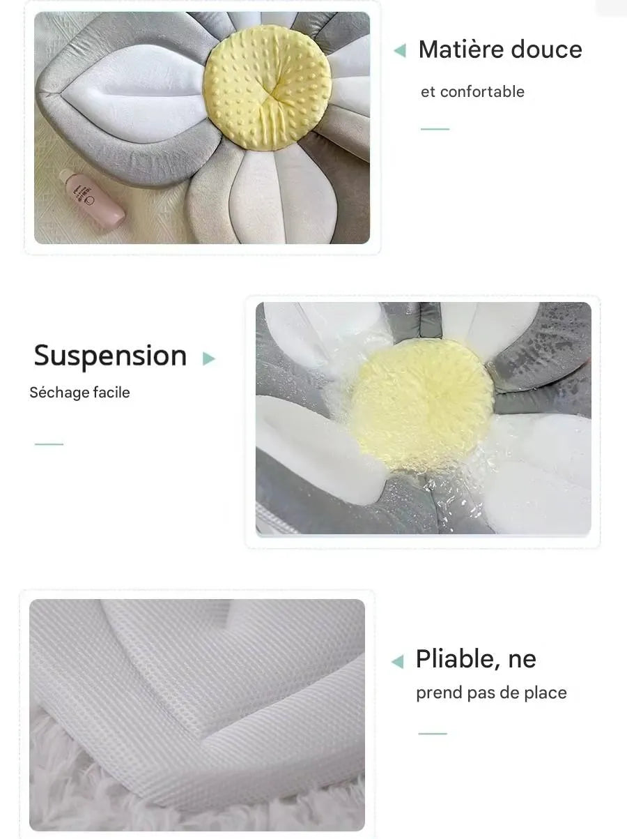 matière douce et confortable du coussin de baignoire bébé fleur douce