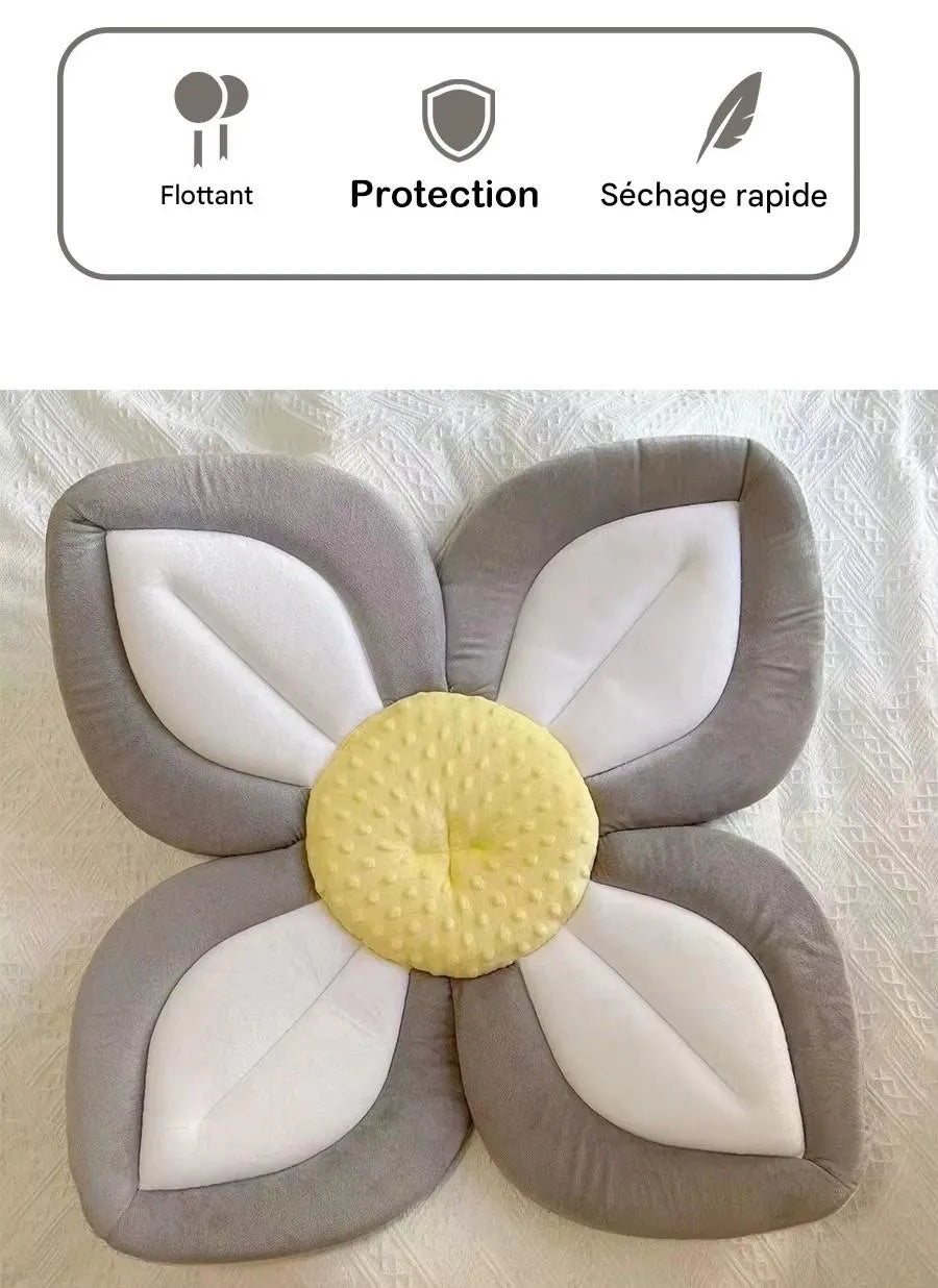 séchage facile du coussin de baignoire bébé fleur douce après le bain