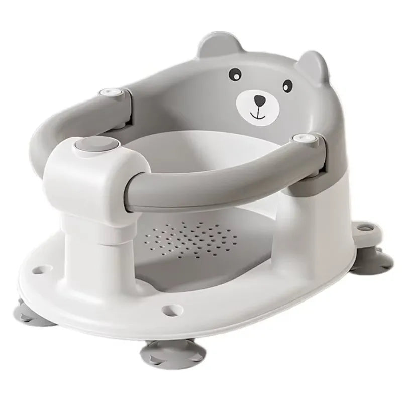 Siège baignoire enveloppant pour bébé avec protection 360° en variante gris.