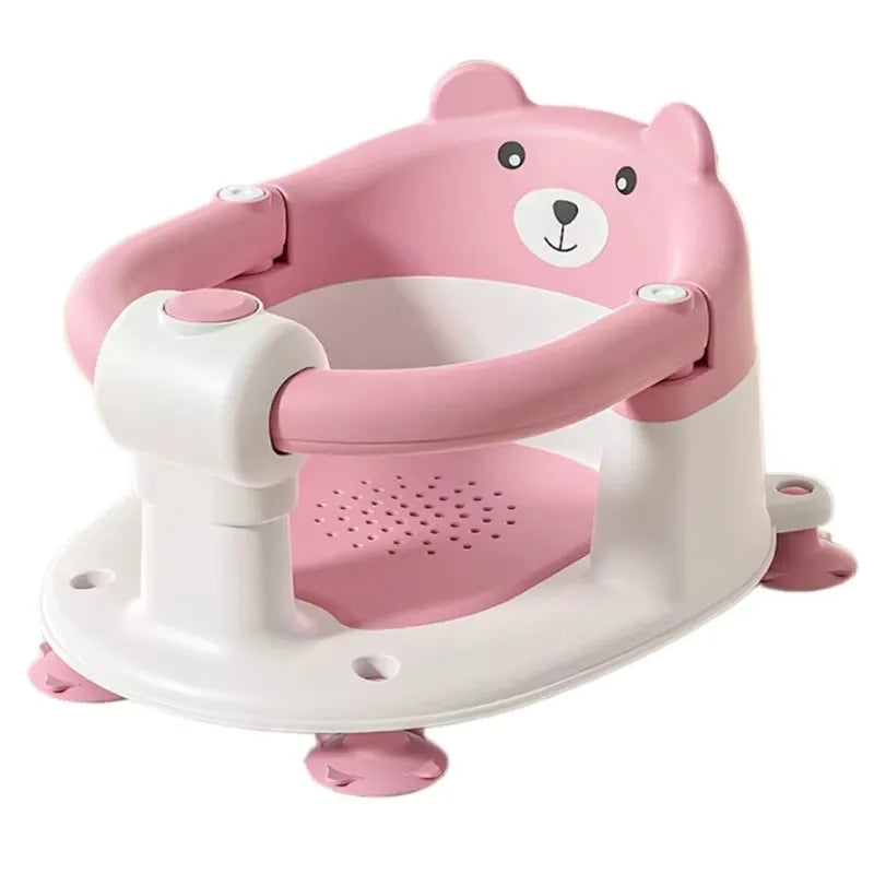 Siège baignoire enveloppant pour bébé avec protection 360° en variante rose.