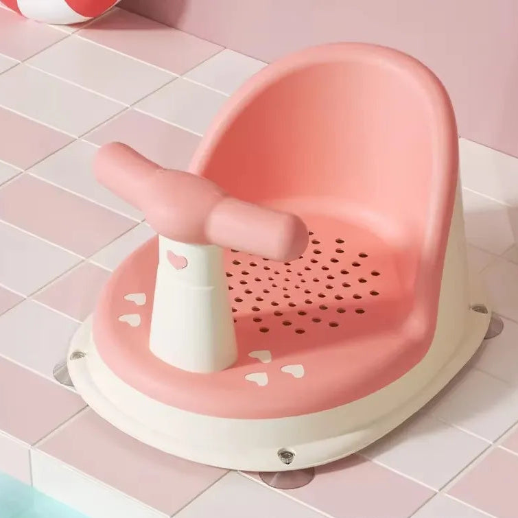 Siège baignoire bébé sécurisé, maintien stable, variante rose.
