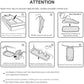Schéma d’installation du tapis de bain bébé antidérapant montrant les étapes de pose et de fixation sécurisée