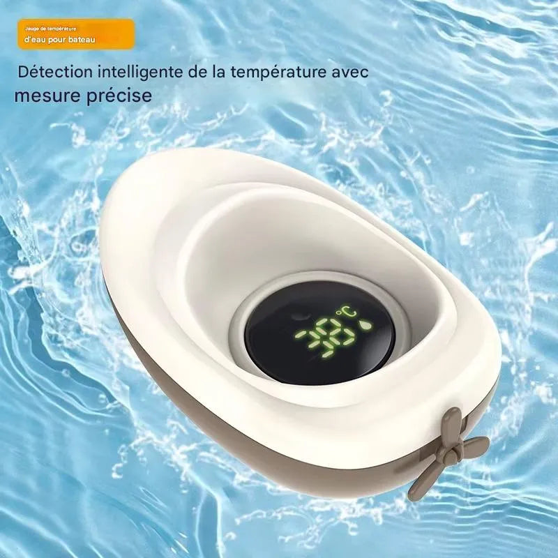 Thermomètre de bain bébé flottant bateau avec détection intelligente et mesure numérique précise