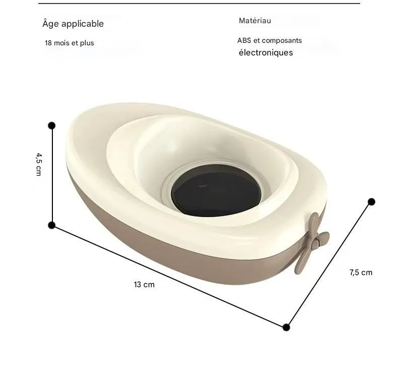 Dimensions du thermomètre de bain bébé flottant en forme de bateau avec écran numérique intégré