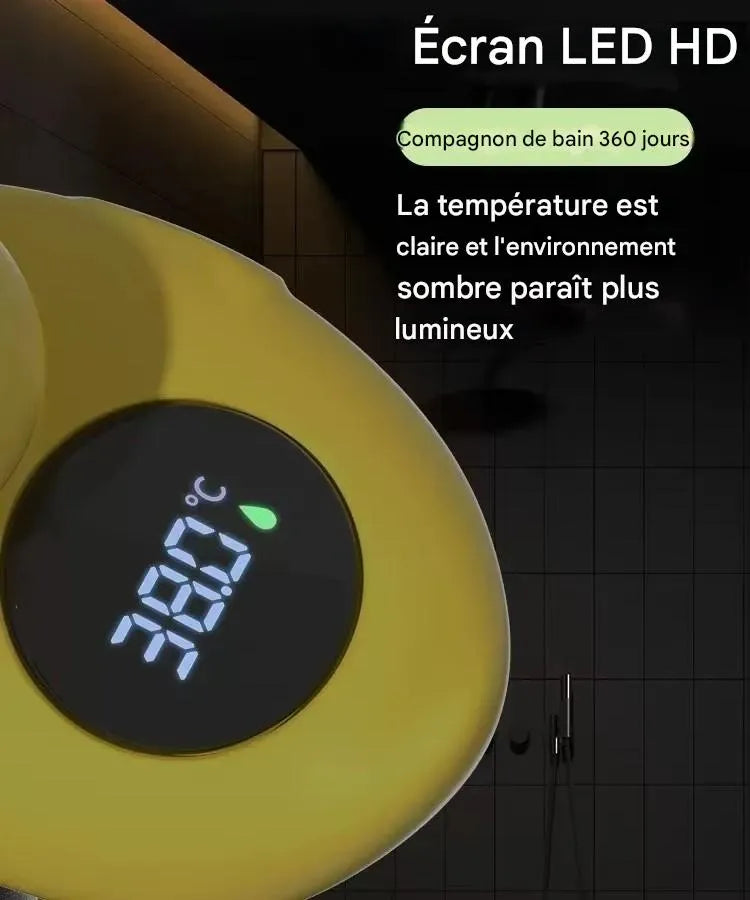 Thermomètre de bain bébé canard avec écran LED lisible même dans une salle de bain sombre