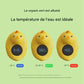 Thermomètre de bain bébé canard avec indicateur lumineux de température froide, idéale ou trop chaude
