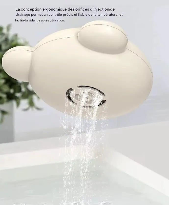 Thermomètre de bain bébé ourson avec orifices de drainage pour mesure précise et séchage rapide