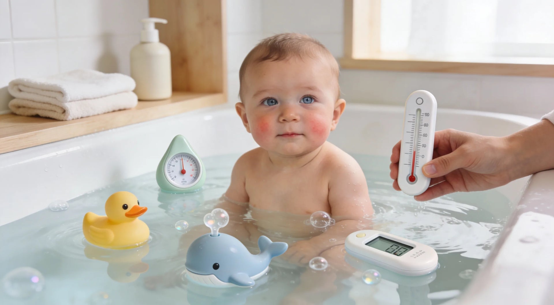 Thermomètre de bain bébé mesurant la température de l’eau