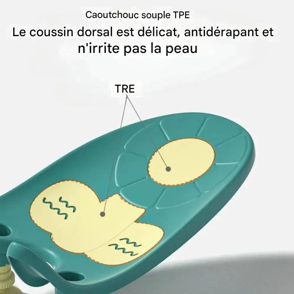 Détails de fixation inférieure du transat de bain bébé pour une stabilité renforcée