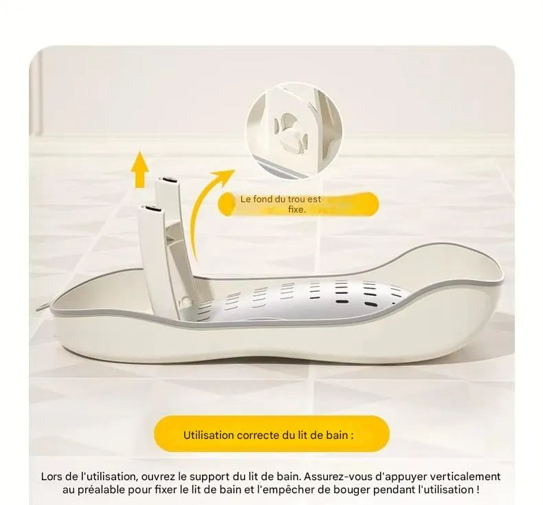 Installation du transat de bain bébé avec thermomètre intégré et support stable
